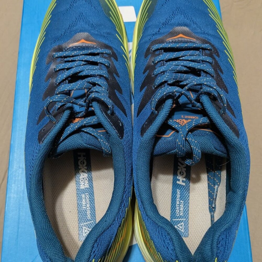 Hoka One One Teal and Orange Running Shoes size 12 - Picture 6 of 7